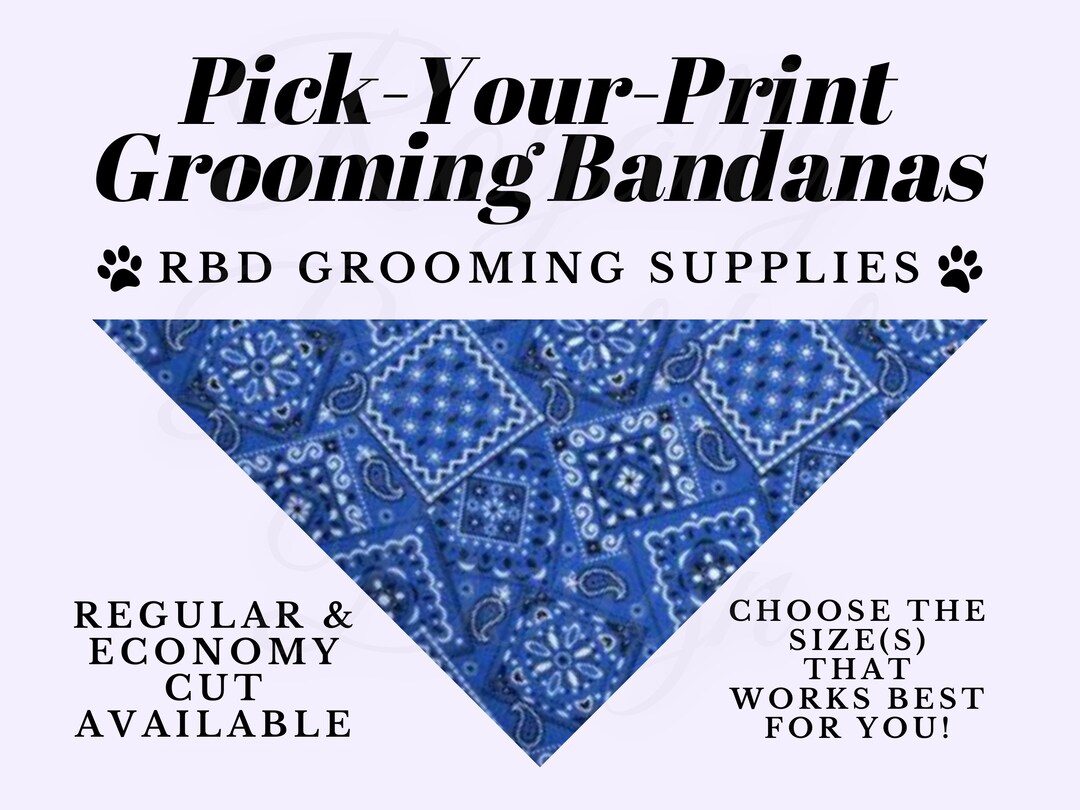 Royal Blazin' Bandana Print Dog Groomers Bandana Bulk Set, Grooming Pet