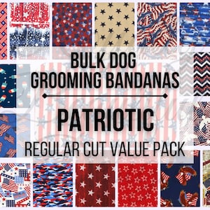 Patriotic/July 4th Bulk Dog Grooming Bandanas