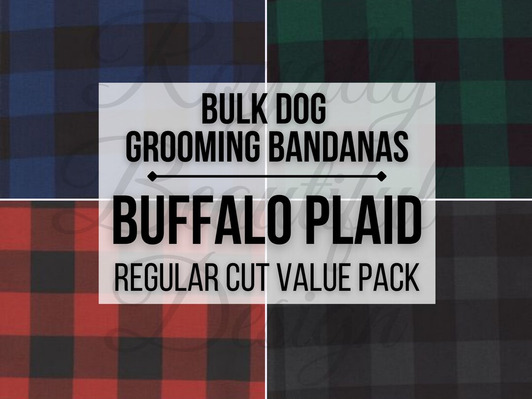 Buffalo Plaid Regular Cut Bulk Dog Grooming Bandanas Etsy