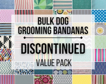 Discontinued Bulk Dog Grooming Tieback Bandanas