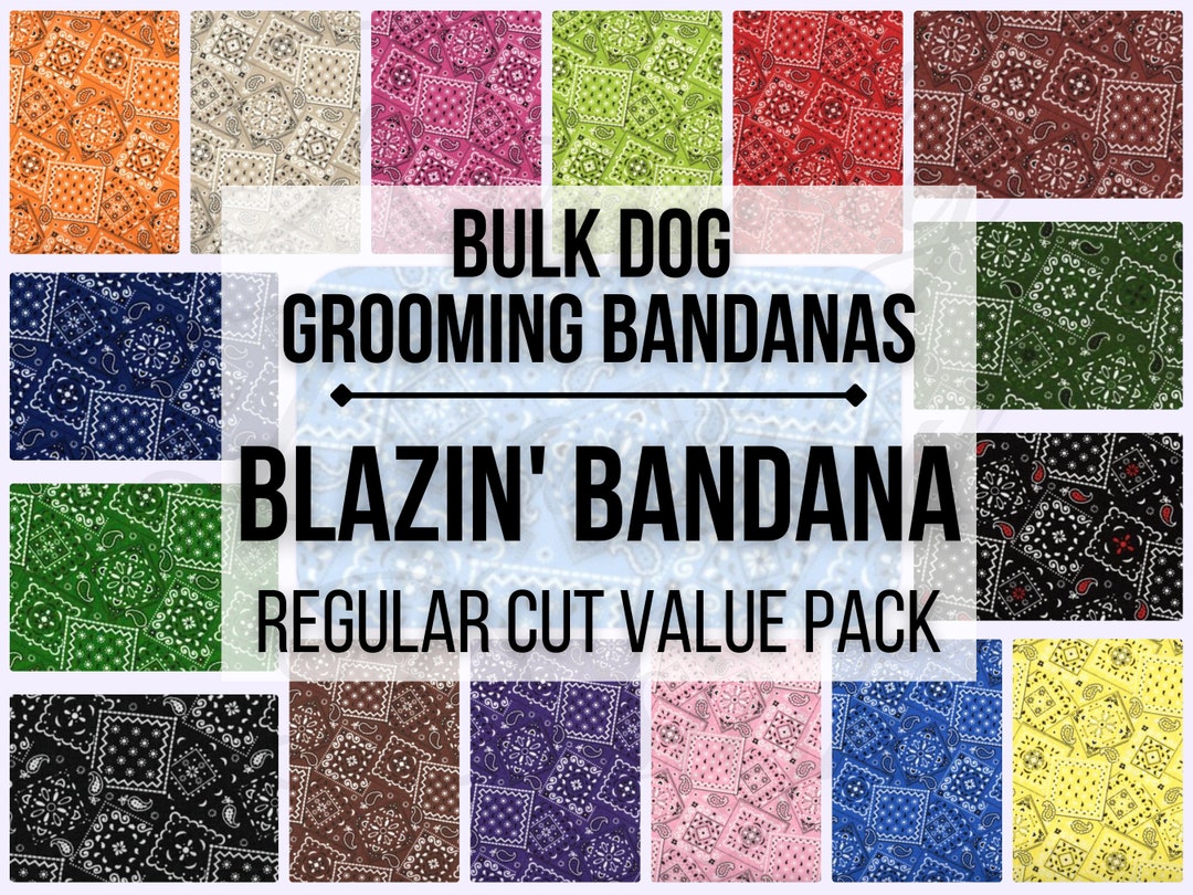 Blazin' Bandana Regular Cut Bulk Dog Grooming Bandanas Etsy