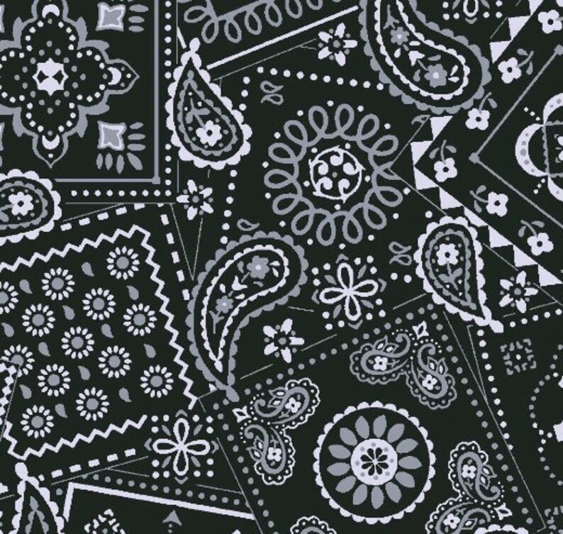 Black Paisley Print Dog Groomers Bandana Bulk Set Grooming Etsy