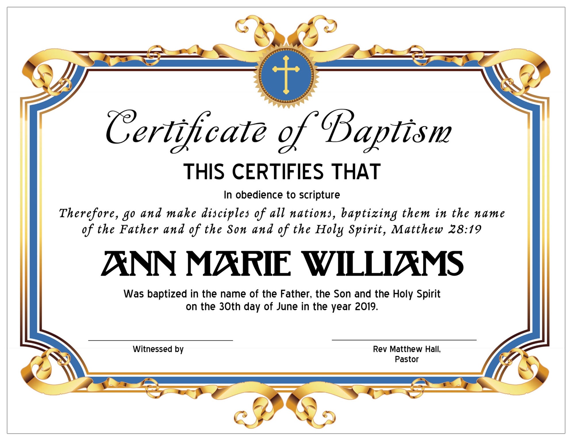 22.22x22 Baptism Certificate Template, Edit in Microsoft Word, Instant  Download, Certificate Download Pertaining To Baby Christening Certificate Template