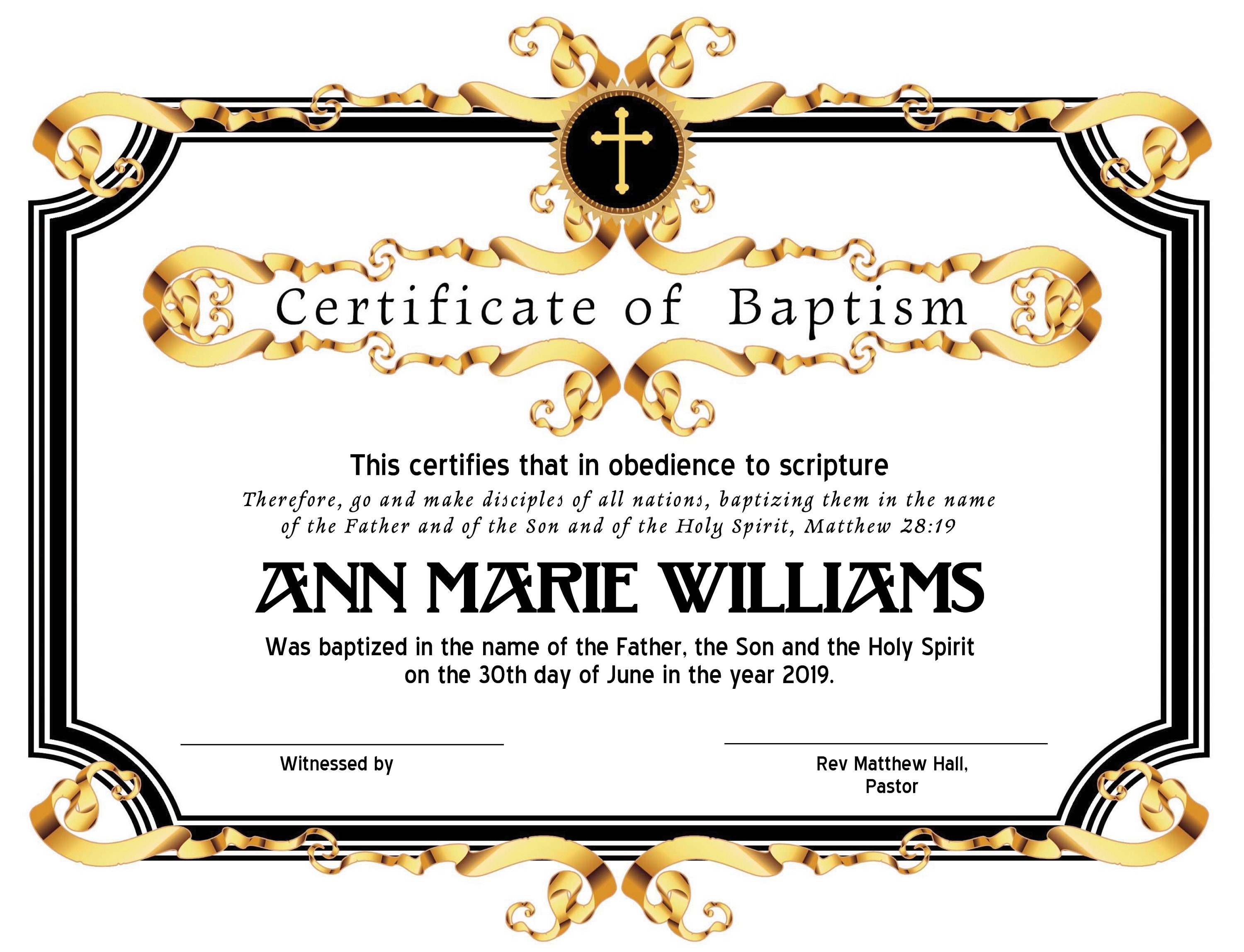 22.22x22 Baptism Certificate Template, Edit in Microsoft Word, Instant  Download, Certificate Download With Regard To Baby Christening Certificate Template