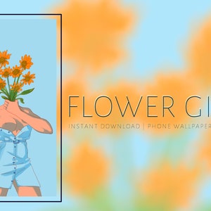 Flower girl | phone wallpaper, lockscreen, background, iphone, android, instant download