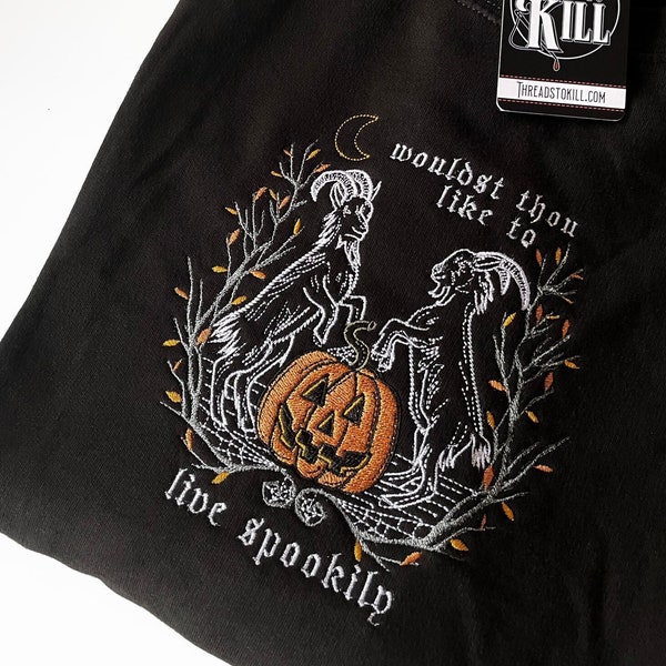 Live Spookily Embroidered Sweatshirt