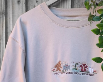 Protect the Cryptids Embroidered Sweatshirt/Hoodie