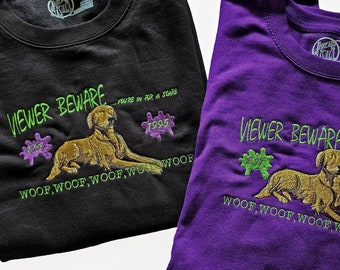 Viewer Beware Embroidered Sweatshirt/Hoodie