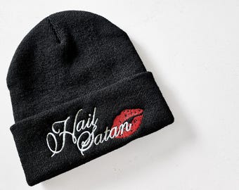 Hail Satan Mwah! Embroidered Beanie