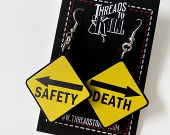 Safety or Death Scary Movie Earrings