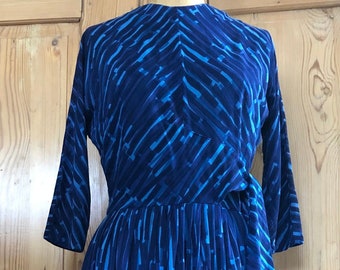 50er Jahre Geometric Print Kleid mit Taillenbindung von J. Harlan Originals