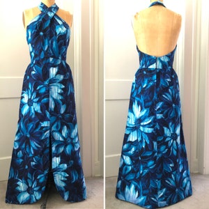 Blue Hawaii VTG Halter Dress - Tropical Floral