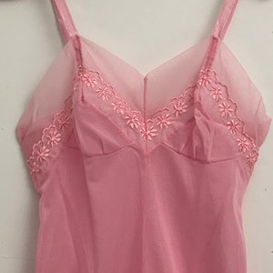 1960s Pink Lace Trim Full Slip by LONDON MADE