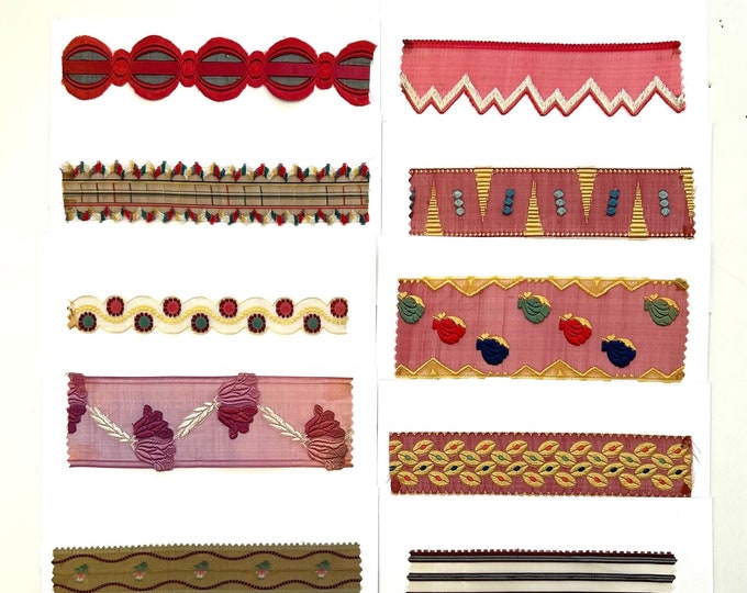 Vintage French Pink Ribbon Samples - Etsy