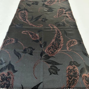 Victorian Paisley Black/Brown Jacquard Fabric