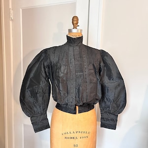 Victorian Silk Blouse w/ Tucks & French Knots