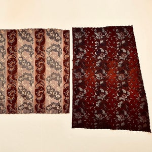 Silk 1800s Floral & Scrolls - 2 Textiles
