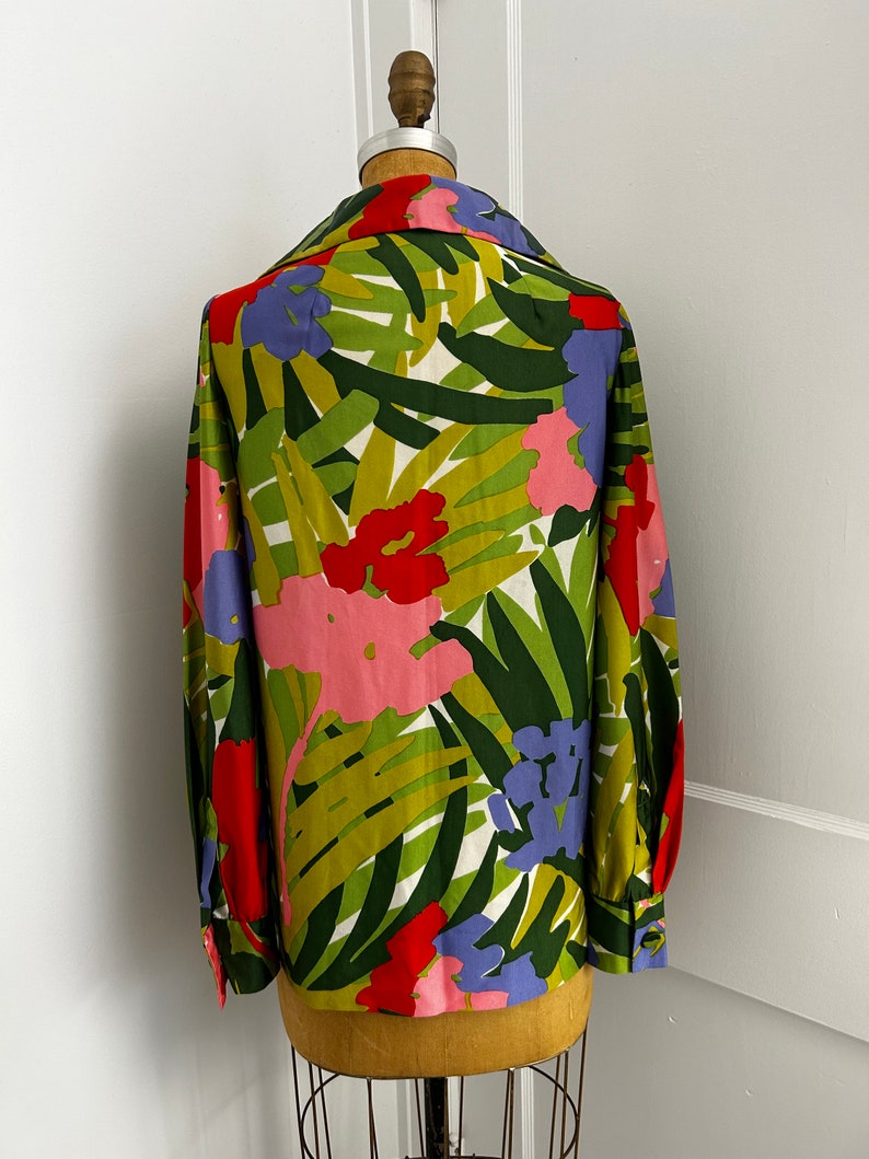 VTG Jungle Tropical Floral & Leaf Shirt image 5