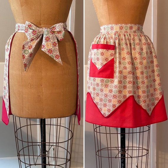 Christmas Apron - Snowflake Pattern - Vintage 195… - image 1