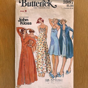 Vintage Butterick-mönster John Kloss - Original #3987