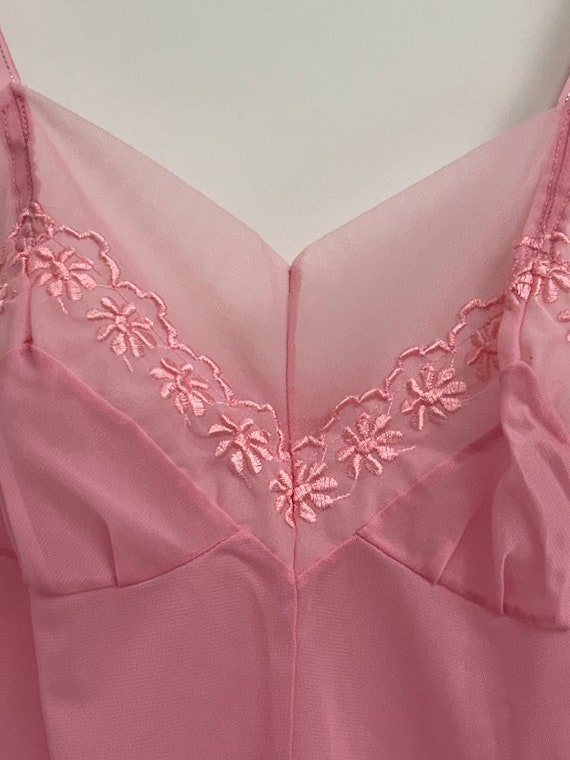 1960s Pink Lace Trim Full Slip by LONDON MADE - image 5