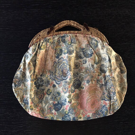 1800s French Bag w/ Early Plastic Handle - image 1