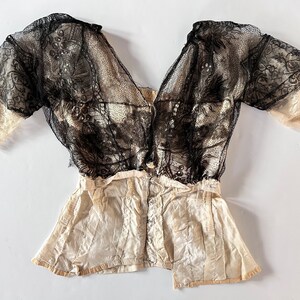 Victorian Black/Cream Lace Déshabillé Blouse