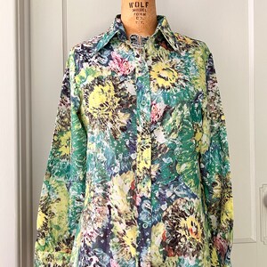 70s Floral Fireworks Blouse