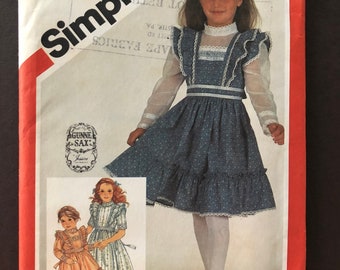 Patrón de costura para vestido de niña GUNNE SAX - Original de 1982 y sin usar.