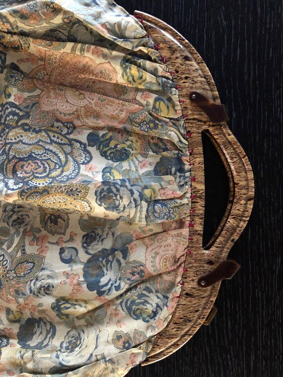 1800s French Bag w/ Early Plastic Handle - image 10