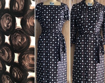 Fabulous Polka Dots Silk Dress and Jacket - Vintage 1950s