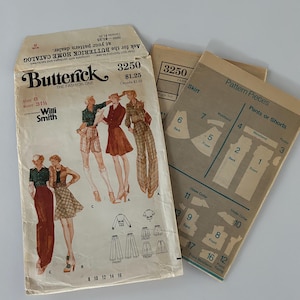 May include: Vintage Butterick sewing pattern packet featuring illustrations of women's clothing designs. The packet includes a size 8 pattern with a bust measurement of 31.5 inches. Additional pattern pieces are visible.