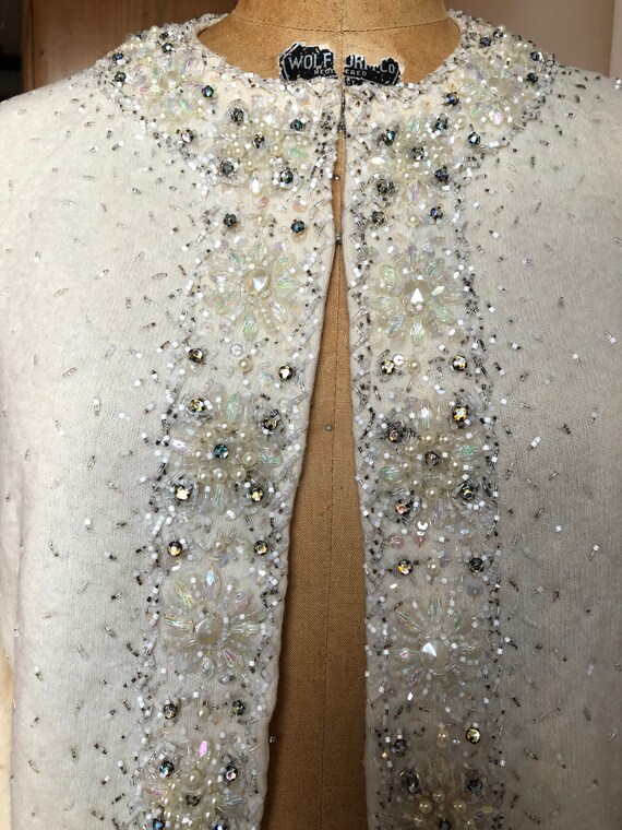 Fab Vintage 1950s Hand Beaded, Sequins and Pearls… - image 7