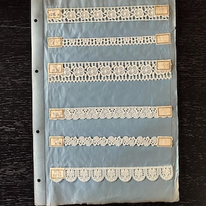 13 voorbeelden van verkopers met kantversiering op blauw papier