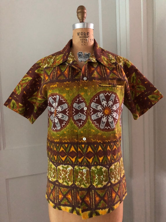 Vintage 1960s Maluna Hawaii Men’s Hawaiian Shirt