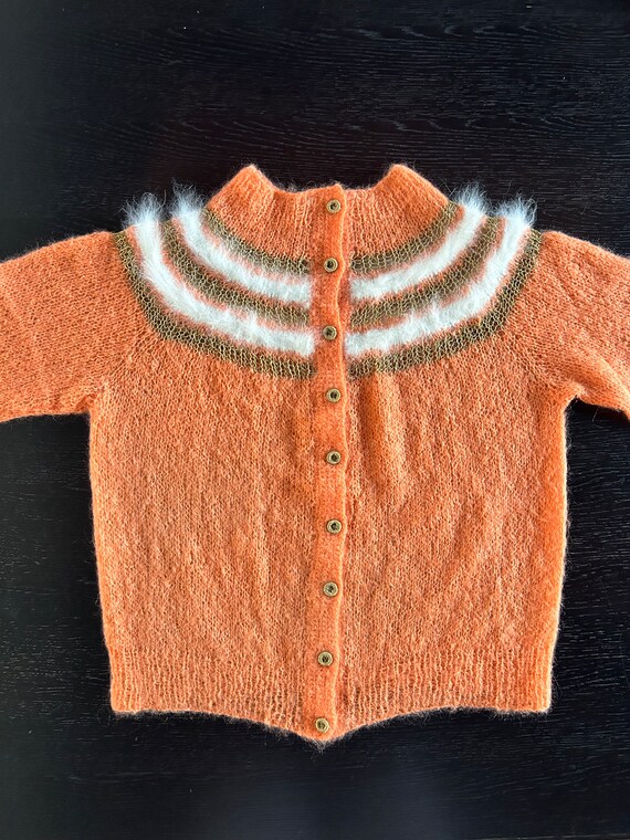 Pretty Angora & Metallic Handknit Sweater- Vintage