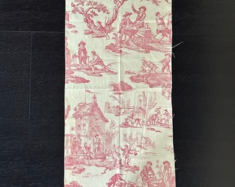Toile de Jouy - Antique French Countryside Scenic Red Toile