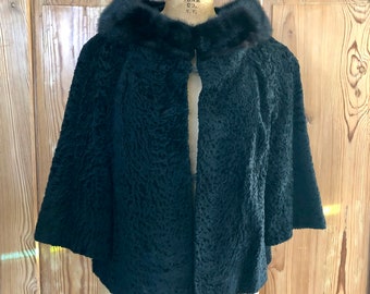 VTG '50s Jacket-Curly Lamb & Mink Collar