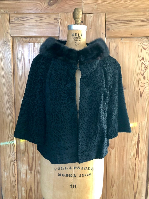 VTG '50s Jacket-Curly Lamb & Mink Collar