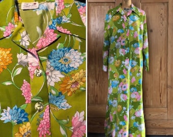 Gorgeous 1970s Serbin of Florida by Muriel Ryan Floor Length Hostess Dress/Caftan