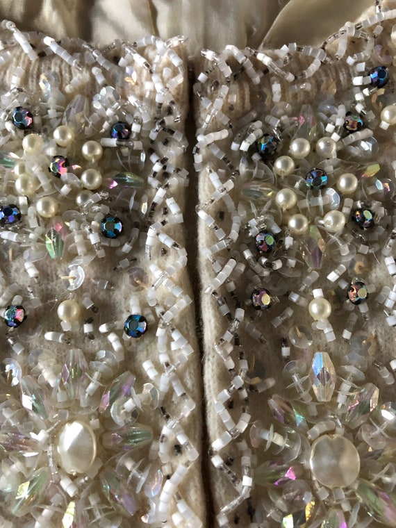 Fab Vintage 1950s Hand Beaded, Sequins and Pearls… - image 4