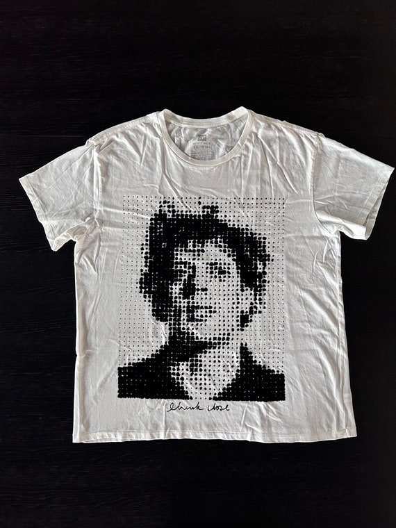 Philip Glass & Chuck Close Flocked T-shirt-whitney Biennial - GAP 
