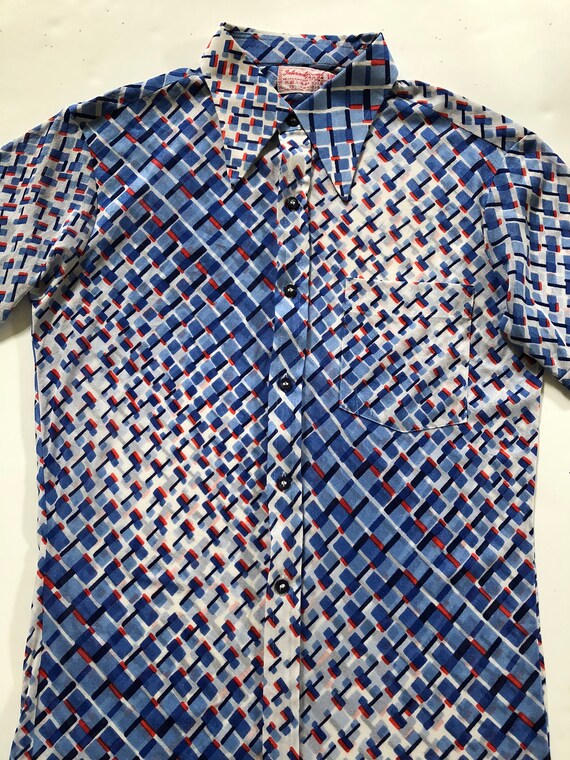 Disco Dance Men's Knit Shirt - Diagonal Graphic P… - image 3