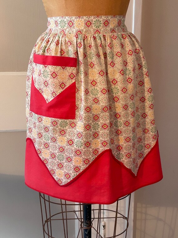 Christmas Apron - Snowflake Pattern - Vintage 195… - image 4