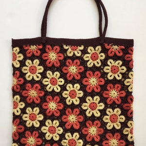 Daisy Flower Power 1970s Crochet Bag