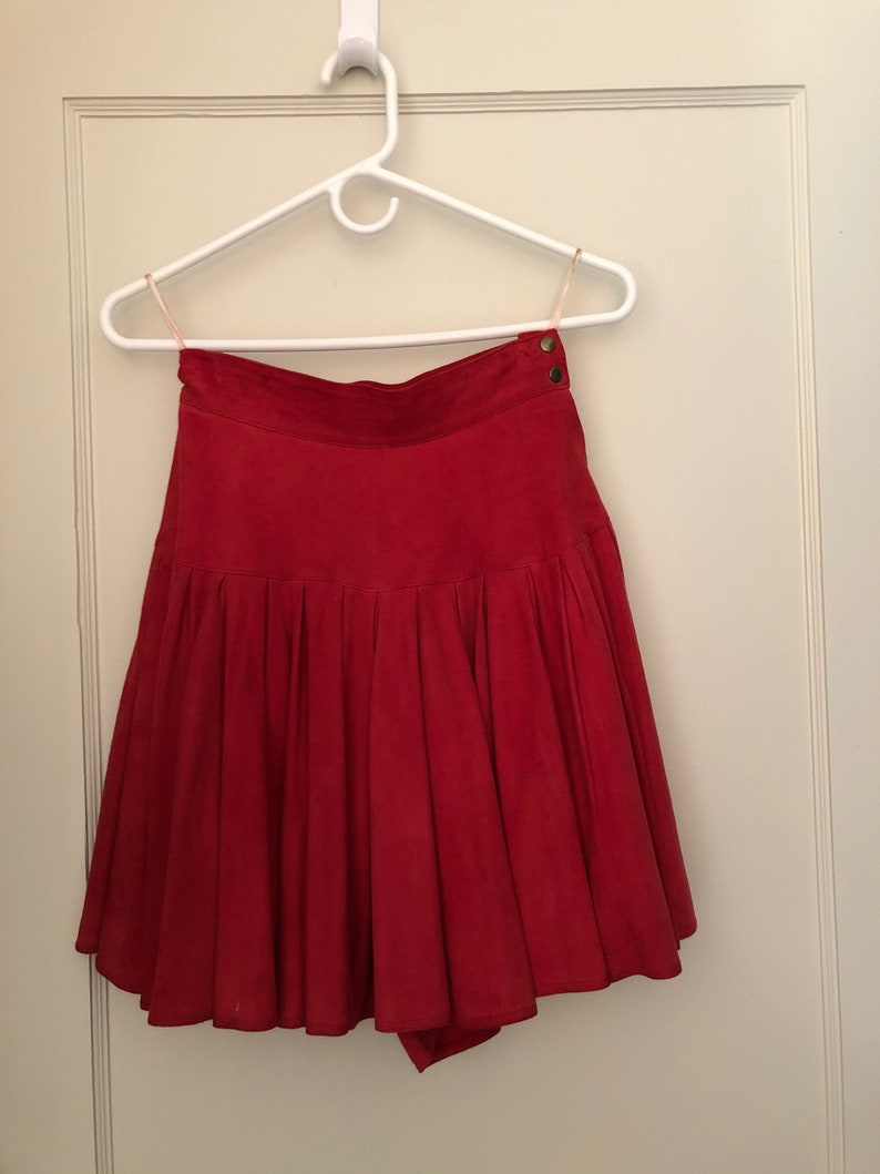 Vintage 1980s Persimmon Suede Pleated Fully Lined Culotte by Maxfield Parrish