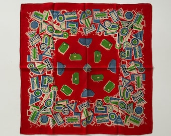 1940s Travel Souvenirs & Suitcases Vintage Scarf