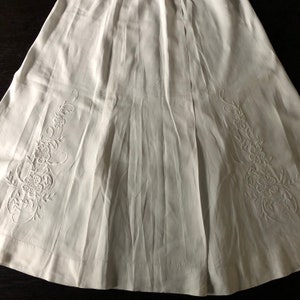 Beautiful Edwardian Hand Embroidered White Cotton Floor Length Skirt