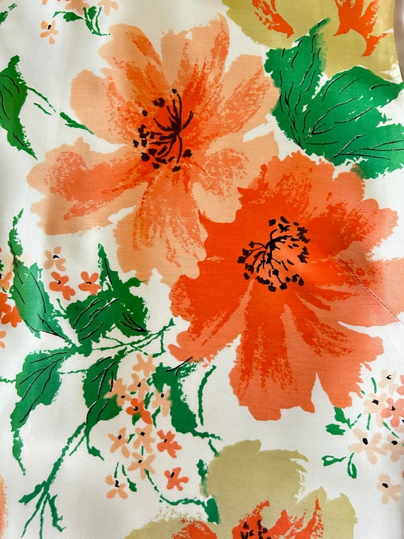 VINTAGE 60s 70s GREEN RED WHITE FLORAL DAISY FLOWER SUMMER SUN DRESS 4 6 main image 1