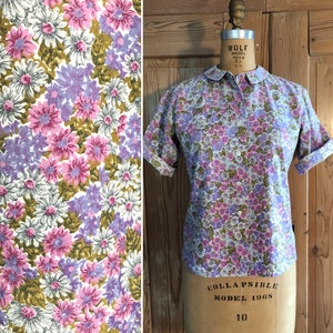 1950s Daisies Blouse w/ Peter Pan Collar by SHAPELY CLASSIC